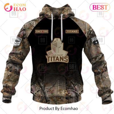 NRL Gold Coast Titans Custom Name Number Camo Pullover Hoodie