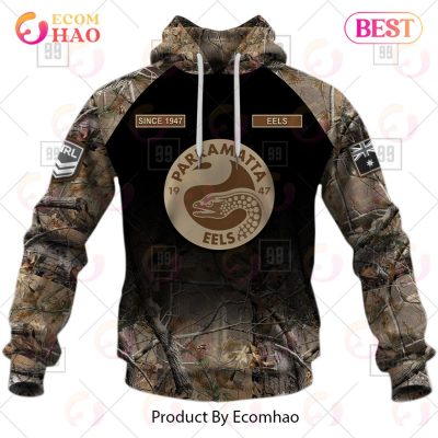 NRL Parramatta Eels Custom Name Number Camo Pullover Hoodie