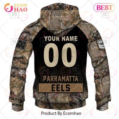 NRL Parramatta Eels Custom Name Number Camo Pullover Hoodie