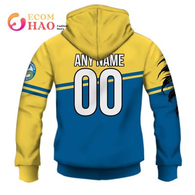 NRL Parramatta Eels Custom Name Number Native Skull Pullover Hoodie