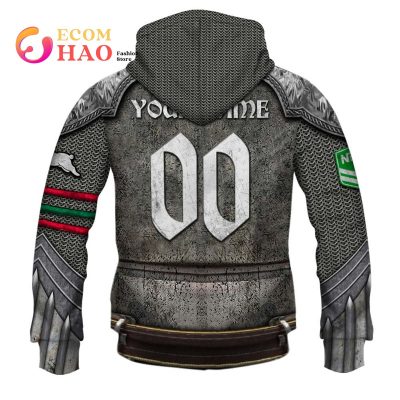 NRL South Sydney Rabbitohs Custom Name Number Armor Pullover Hoodie