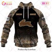 NRL South Sydney Rabbitohs Custom Name Number Camo Pullover Hoodie