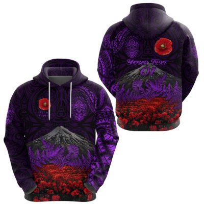 NRL New Zealand Warriors Taranaki Mount ANZAC Vibes - Purple Pullover Hoodie
