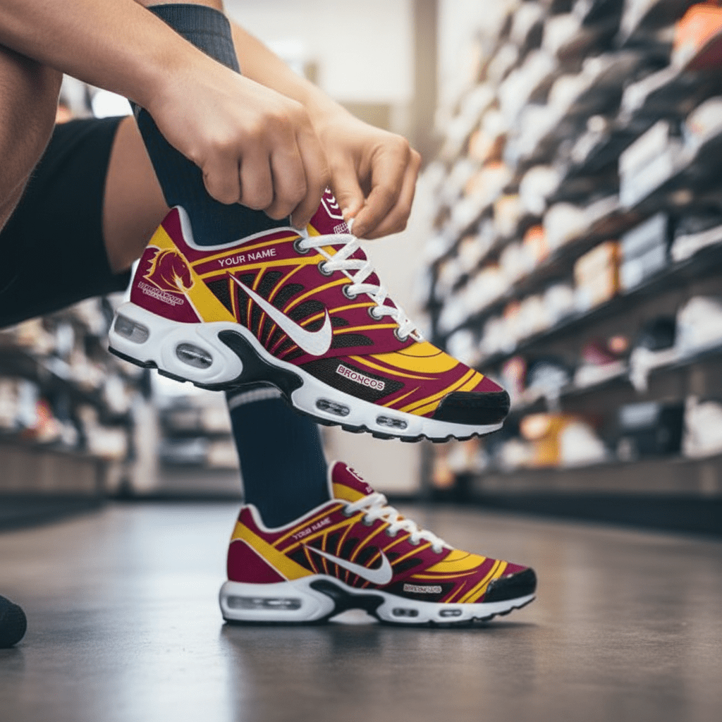 Brisbane Broncos Personalized Air Max Plus Sneakers Brisbane Broncos Personalized Air Max Plus Sneakers