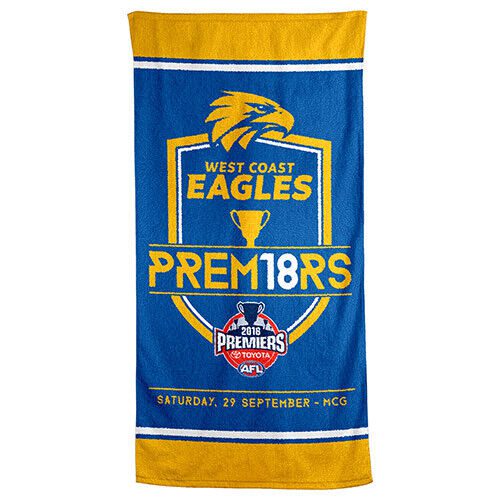 AFL West Coast Eagles 2018 Premiers Beach Towel V2 AFL West Coast Eagles 2018 Premiers Beach Towel V2