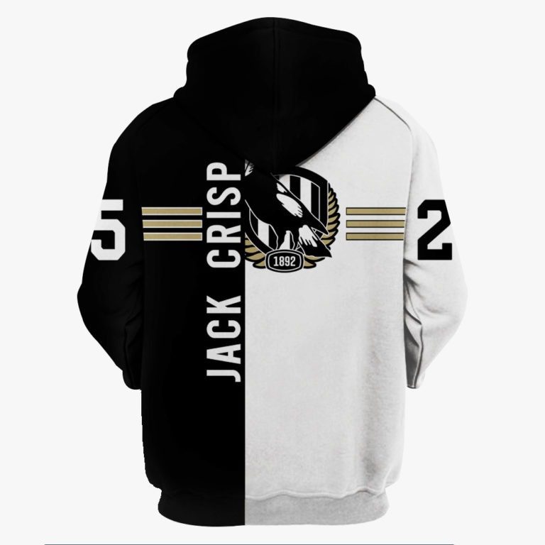 AFL Collingwood Magpies Jack Crisp #25 Pullover Hoodie AFL Collingwood Magpies Jack Crisp #25 Pullover Hoodie