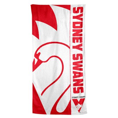 AFL Sydney Swans White Red Beach Towel