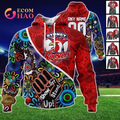 NRL Sydney Roosters Custom Name Number Indigenous NAIDOC Week Pullover Hoodie