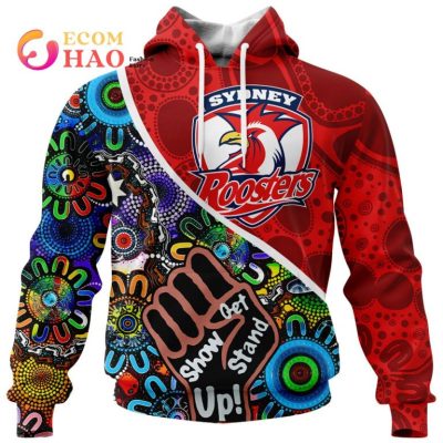 NRL Sydney Roosters Custom Name Number Indigenous NAIDOC Week Pullover Hoodie