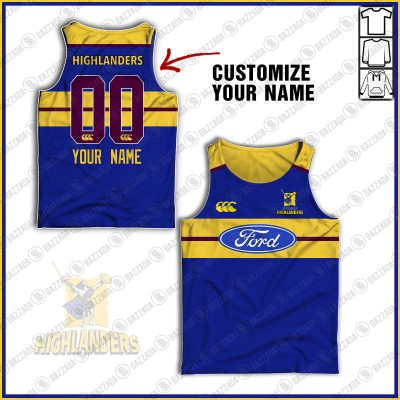 Personalise Throwback Otago Highlanders Super Rugby Vintage 1997 Tank Top