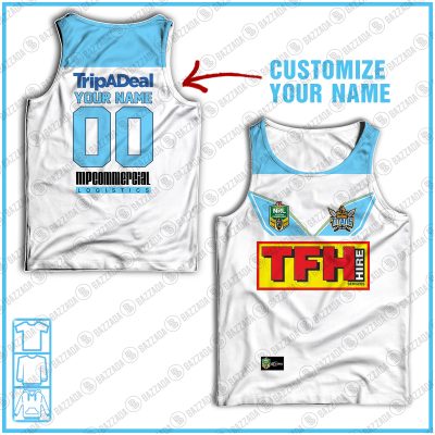 Personalised Tank top Vintage NRL team Custom name and number Footy vintage tank top for fans- vtgtt039