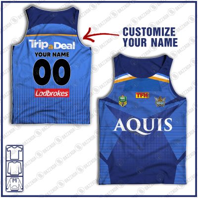Personalised Tank top Vintage NRL team Custom name and number Footy vintage tank top for fans- vtgtt040