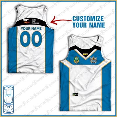 Personalised Tank top Vintage NRL team Custom name and number Footy vintage tank top for fans- vtgtt037