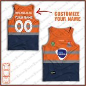 Personalised Tank top Vintage NRL team Custom name and number Footy vintage tank top for fans- vtgtt034