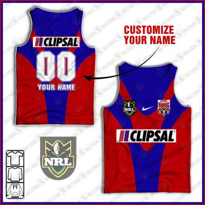 Personalised Tank top Vintage NRL team Custom name and number Footy vintage tank top for fans- vtgtt034