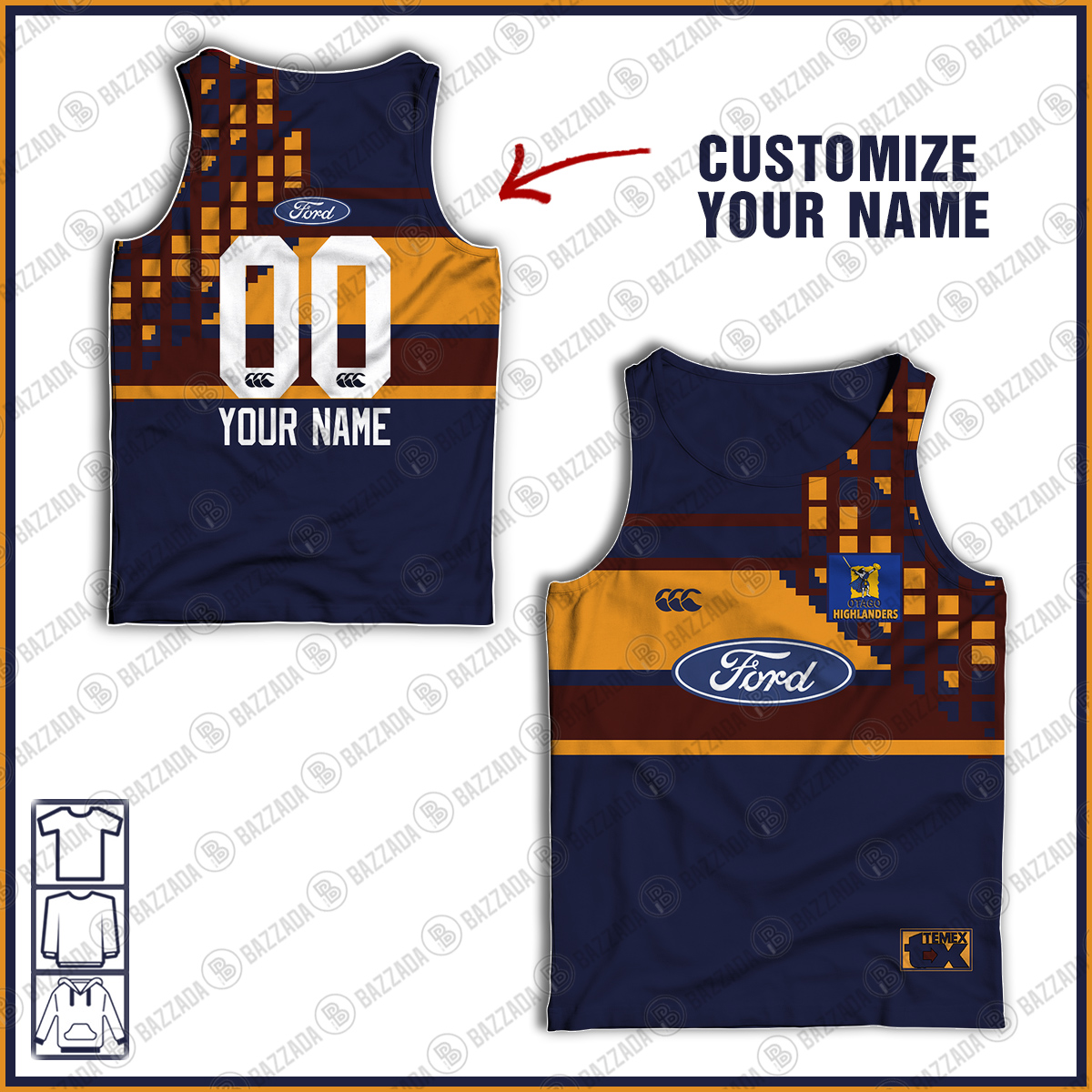 Personalise Throwback Otago Highlanders Super Rugby Vintage 1998 Tank Top Personalise Throwback Otago Highlanders Super Rugby Vintage 1998 Tank Top