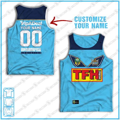 Personalised Tank top Vintage NRL team Custom name and number Footy vintage tank top for fans- vtgtt042