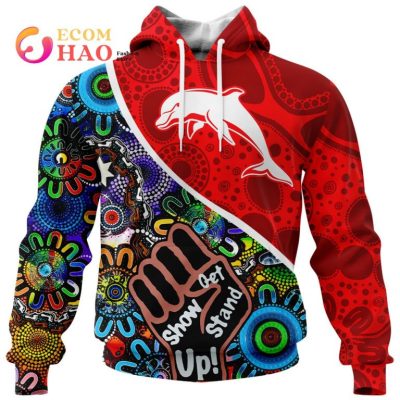 NRL Dolphins Custom Name Number 2023 NAIDOC Week Pullover Hoodie