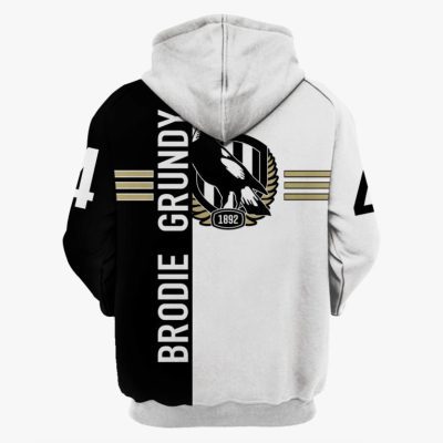 AFL Collingwood Magpies Broodie Grundy #4 Pullover Hoodie V2