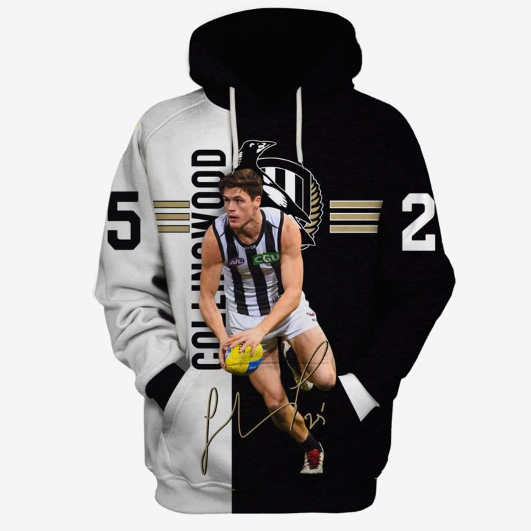 AFL Collingwood Magpies Jack Crisp #25 Pullover Hoodie AFL Collingwood Magpies Jack Crisp #25 Pullover Hoodie