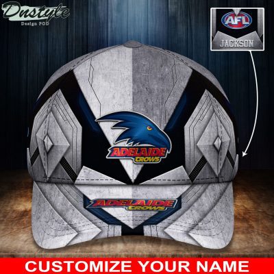 AFL Adelaide Crows Custom Name Grey Black Classic Cap