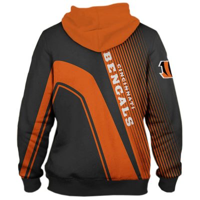 NFL Cincinnati Bengals Orange Black Pullover Hoodie V8