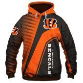 NFL Cincinnati Bengals Orange Black Pullover Hoodie V8