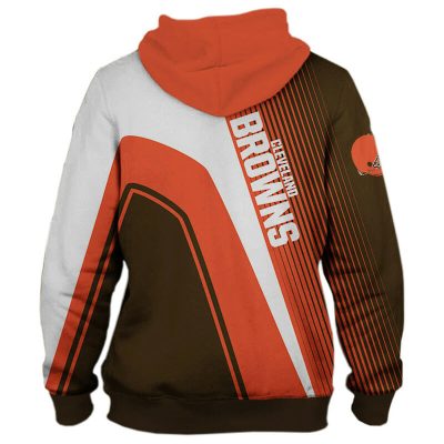 NFL Cleveland Browns Orange White Pullover Hoodie V2