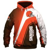 NFL Cleveland Browns Orange White Pullover Hoodie V2