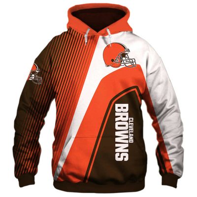 NFL Cleveland Browns Orange White Pullover Hoodie V2