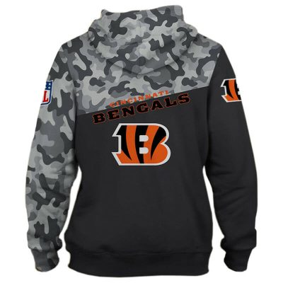 NFL Cincinnati Bengals Black Camo Pullover Hoodie