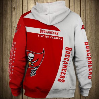 NFL Tampa Bay Buccaneers White Red Pullover Hoodie V2
