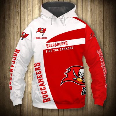 NFL Tampa Bay Buccaneers White Red Pullover Hoodie V2