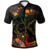 Penrith Panthers Polo Shirt - Custom Penrith Panthers Aboriginal Inspired Polo Shirt