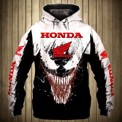 Honda Motorcycles White Black Pullover Hoodie