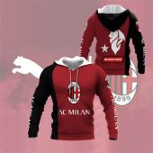 AC Milan Rossoneri Red Black Pullover Hoodie