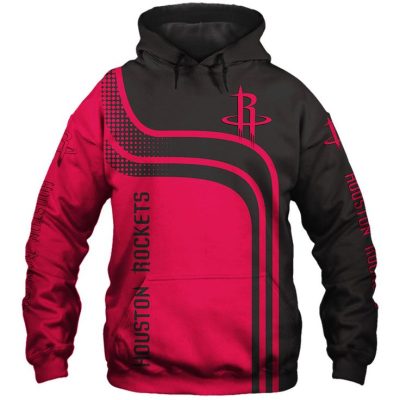 NBA Houston Rockets Red Black Curves Pullover Hoodie