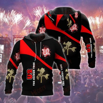 U2 The Joshua Tree Black Red Pullover Hoodie