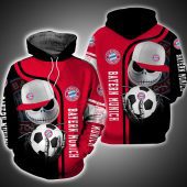 Bayern Munich Red Black Jack Skellington Pullover Hoodie