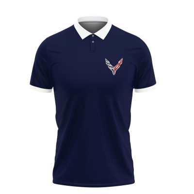 Chevrolet Corvette Dark Blue Polo Shirt
