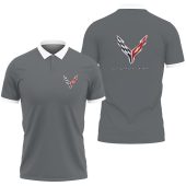 Chevrolet Corvette Gray Polo Shirt