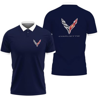 Chevrolet Corvette Dark Blue Polo Shirt