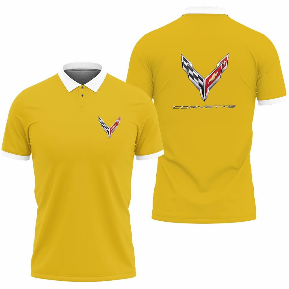 Chevrolet Corvette Yellow Polo Shirt Chevrolet Corvette Yellow Polo Shirt