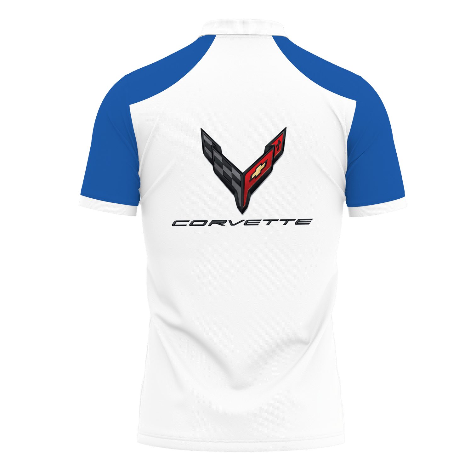 Chevrolet Corvette White Blue Polo Shirt Chevrolet Corvette White Blue Polo Shirt