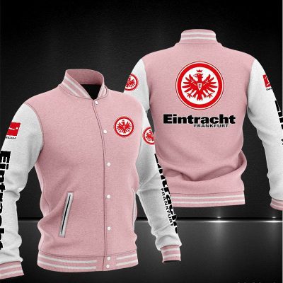 Eintracht Frankfurt Pink White Baseball Jacket