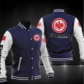 Eintracht Frankfurt Dark Blue White Baseball Jacket