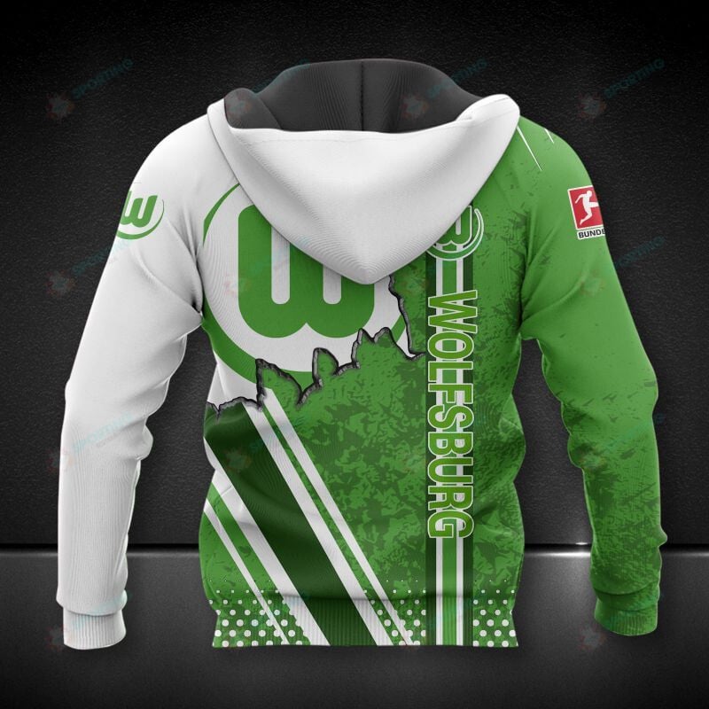 VfL Wolfsburg Green White Pullover Hoodie VfL Wolfsburg Green White Pullover Hoodie