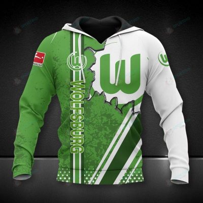 VfL Wolfsburg Green White Pullover Hoodie