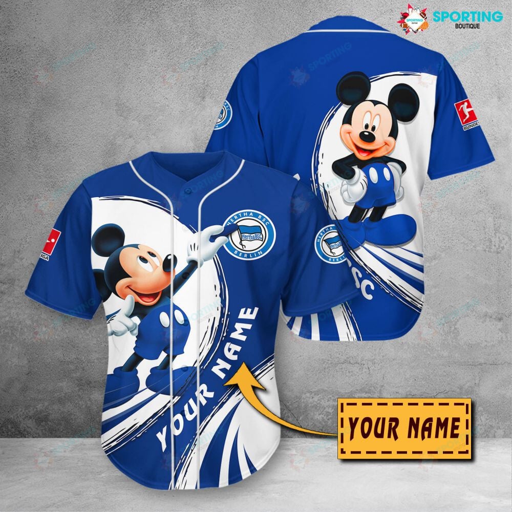 Hertha BSC Custom Name Mickey Baseball Jersey Hertha BSC Custom Name Mickey Baseball Jersey