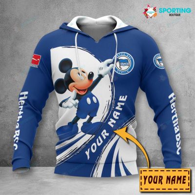 Hertha BSC Custom Name Mickey Pullover Hoodie